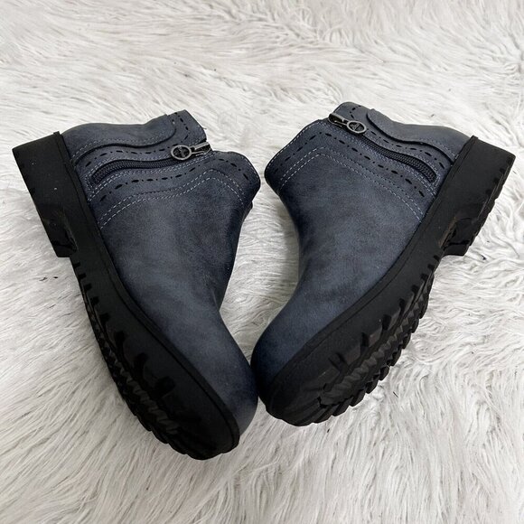 Jsport by Jambu 8 Jenna Weather Ready Blue Ankle BOOTS  Double Zip Memory Foam - Picture 6 of 10